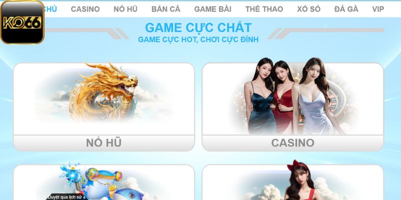 Các sảnh game độc đáo hiện có trên Ko66